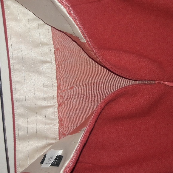 J. Crew Factory wool viscose blend lined  midi coral color skirt size 4 - Picture 4 of 10